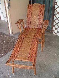 Chaise longue en rotin