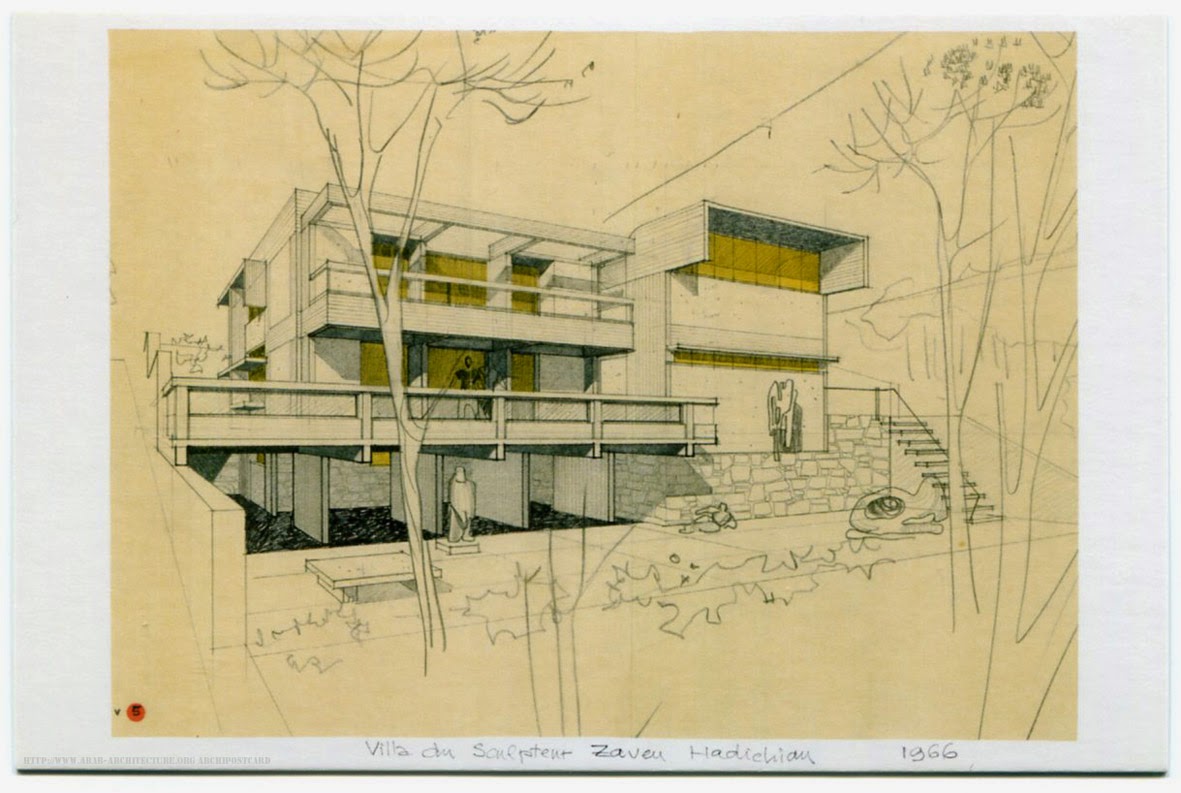 Dessin d'architecte des années soixante