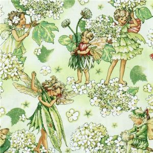 Tissu Flower fairies ( fée des Fleurs ) vert Michael Miller