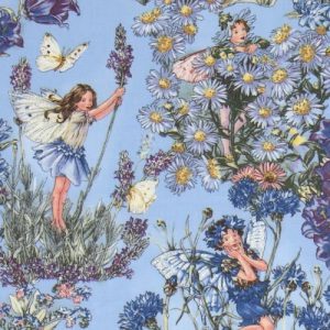 Tissu Flower fairies Periwinkle de Michael Miller