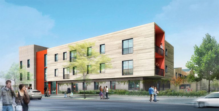 Bâtiment de deux étages en bois