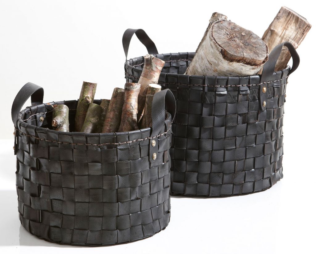 Paniers à bois en pneu recyclé de Becquet
